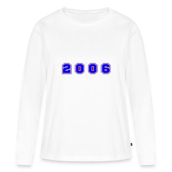 Numéro de l’année 2006 - T-shirt manches longues Premium bio Femme - blanc - Devant - Julia (174cm)