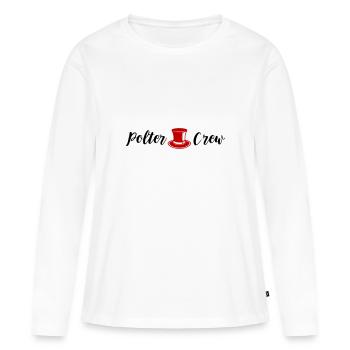 Polter Crew Fiançailles Mariage - T-shirt manches longues Premium bio Femme - blanc - Devant - Julia (174cm)