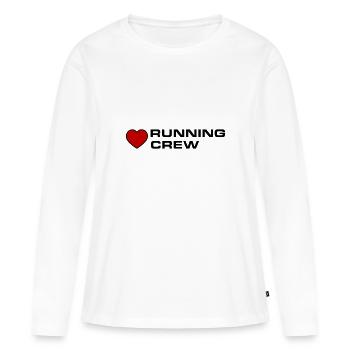 Équipe de course à pied - T-shirt manches longues Premium bio Femme - blanc - Devant - Julia (174cm)