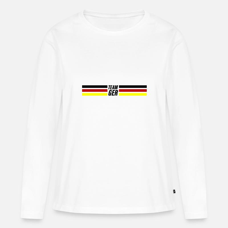 Team Germany - Frauen Premium Bio Langarmshirt - Weiß