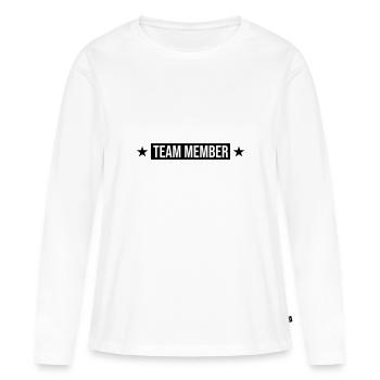 Membres de l’équipe - T-shirt manches longues Premium bio Femme - blanc - Devant - Julia (174cm)