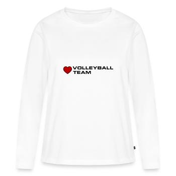 Cœur de l’équipe de volley-ball - T-shirt manches longues Premium bio Femme - blanc - Devant - Julia (174cm)