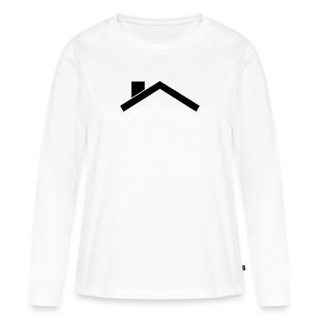 Maison toit - T-shirt manches longues Premium bio Femme - blanc - Devant - Julia (174cm)