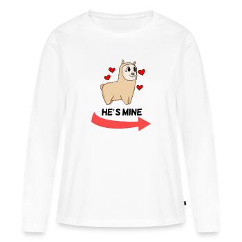 He is Mine - Partnerlook 1 - T-shirt manches longues Premium bio Femme - blanc - Devant - Julia (174cm)