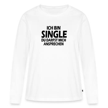Single - Frauen Premium Bio Langarmshirt - Weiß - Vorne - Julia (174cm)