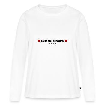 Coeur Sables d’Or 2024 - T-shirt manches longues Premium bio Femme - blanc - Devant - Julia (174cm)
