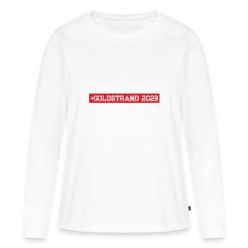 Goldstrand 2023 - Frauen Premium Bio Langarmshirt - Weiß - Vorne - Julia (174cm)