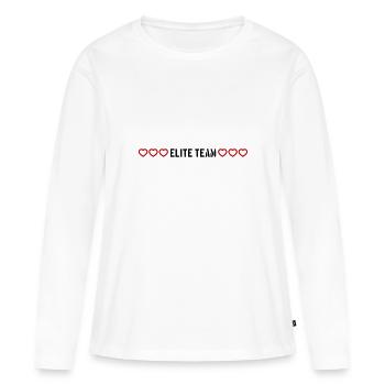 Amour du cœur de l’équipe d’élite - T-shirt manches longues Premium bio Femme - blanc - Devant - Julia (174cm)