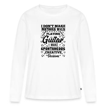 Guitar player, Guitariste, Guitare - T-shirt manches longues Premium bio Femme - blanc - Devant - Julia (174cm)