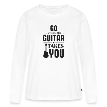 Guitariste rock guitariste - T-shirt manches longues Premium bio Femme - blanc - Devant - Julia (174cm)