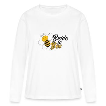 Braut Biene Hochzeit Geschenk - Frauen Premium Bio Langarmshirt - Weiß - Vorne - Julia (174cm)