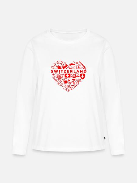 Schweiz - Frauen Premium Bio Langarmshirt - Weiß