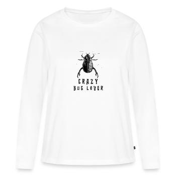 Crazy Bug Lover - Frauen Premium Bio Langarmshirt - Weiß - Vorne - Julia (174cm)