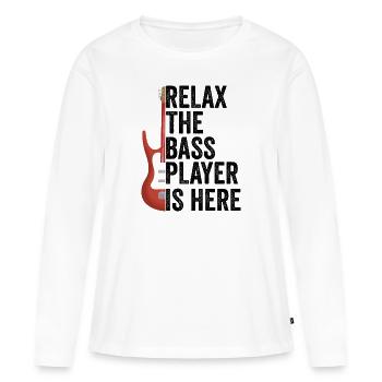 E-Bass Bass Bassist Bass-Gitarrist Geschenk - Frauen Premium Bio Langarmshirt - Weiß - Vorne - Julia (174cm)