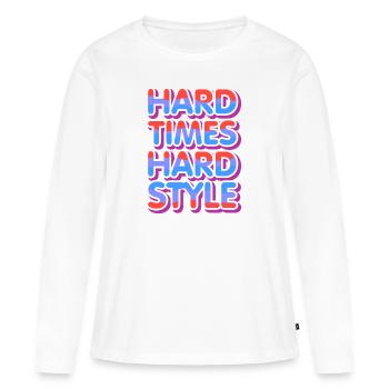 Hardstyle Rave Techno Sort Fêter Festival - T-shirt manches longues Premium bio Femme - blanc - Devant - Julia (174cm)