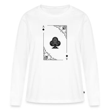 Card Symbols Playing Cards Cross Ace Card Game - Women's Premium Organic Long Sleeve Shirt - white - Front - Julia (174cm)