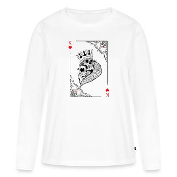 Card Symbols Playing Cards Heart King Card Game - Women's Premium Organic Long Sleeve Shirt - white - Front - Julia (174cm)