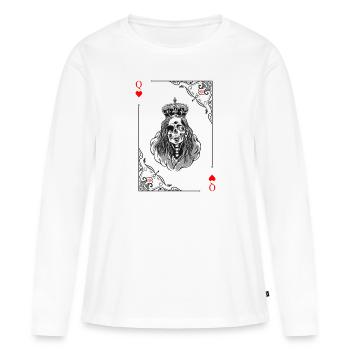 Card Symbols Playing Cards Heart Checkers Card Game - Women's Premium Organic Long Sleeve Shirt - white - Front - Julia (174cm)