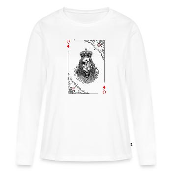 Cartes Cartes Card - T-shirt manches longues Premium bio Femme - blanc - Devant - Julia (174cm)