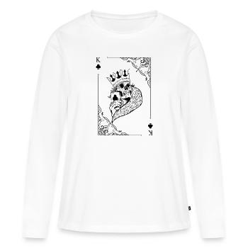 Card Symbols Playing Cards Cross King Card Game - Women's Premium Organic Long Sleeve Shirt - white - Front - Julia (174cm)