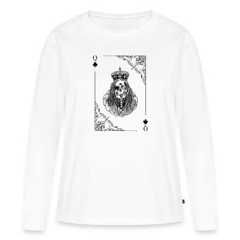 Card Symbols Playing Cards Cross Checkers Card Game - Women's Premium Organic Long Sleeve Shirt - white - Front - Julia (174cm)