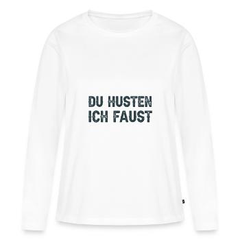 Virus grippe Corona Coronavirus cadeau drôle - T-shirt manches longues Premium bio Femme - blanc - Devant - Julia (174cm)