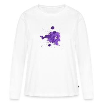 mixtura - violet - T-shirt manches longues Premium bio Femme - blanc - Devant - Julia (174cm)