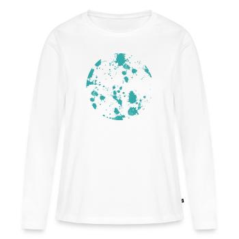 terra - turquoise - T-shirt manches longues Premium bio Femme - blanc - Devant - Julia (174cm)