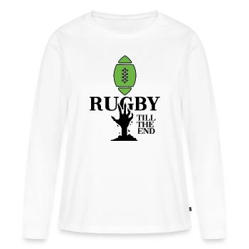 rugby joueurs de rugby saison de rugby - T-shirt manches longues Premium bio Femme - blanc - Devant - Julia (174cm)