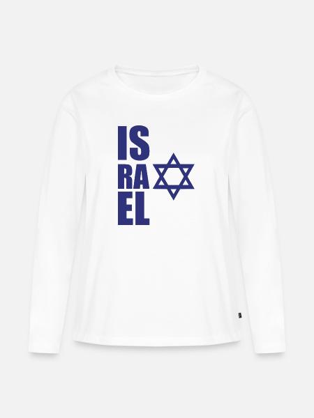 Davidstern Israel - Frauen Premium Bio Langarmshirt - Weiß