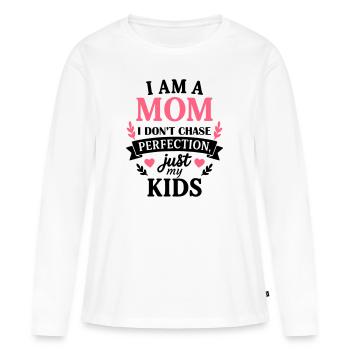 Mom Not Perfect Mother's Day Gift Mother's Day - Women's Premium Organic Long Sleeve Shirt - white - Front - Julia (174cm)