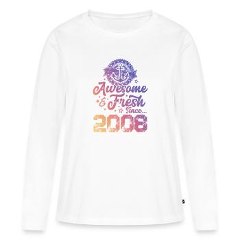 2008 super frais - T-shirt manches longues Premium bio Femme - blanc - Devant - Julia (174cm)