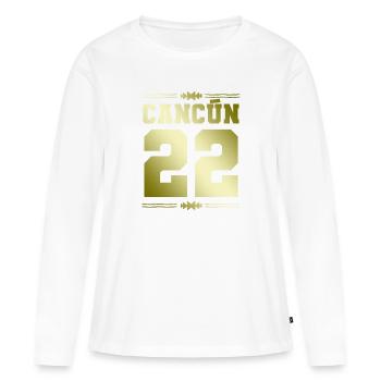 Cancun 22 - T-shirt manches longues Premium bio Femme - blanc - Devant - Julia (174cm)