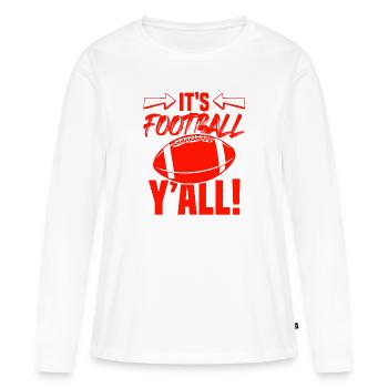devise du football - T-shirt manches longues Premium bio Femme - blanc - Devant - Julia (174cm)
