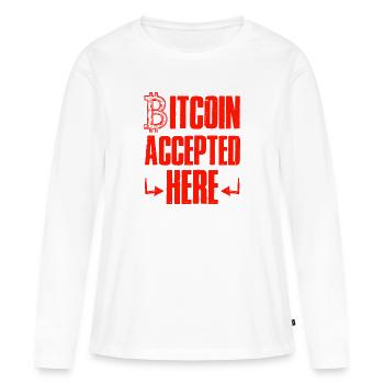 bitcoin accepted - Women's Premium Organic Long Sleeve Shirt - white - Front - Julia (174cm)