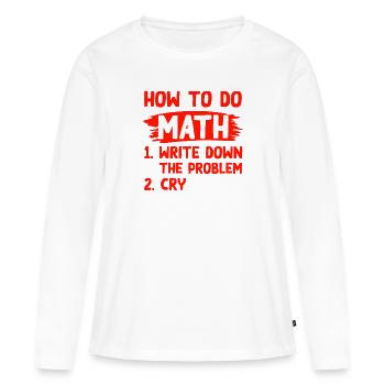 mathematik problem - Frauen Premium Bio Langarmshirt - Weiß - Vorne - Julia (174cm)