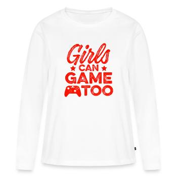 fille gamer fille - T-shirt manches longues Premium bio Femme - blanc - Devant - Julia (174cm)