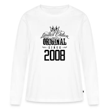 Édition limitée 2008 - T-shirt manches longues Premium bio Femme - blanc - Devant - Julia (174cm)