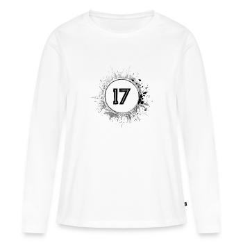 17 Nombre d’objets blob - T-shirt manches longues Premium bio Femme - blanc - Devant - Julia (174cm)