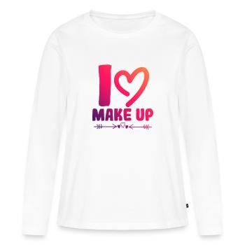 Ich liebe Make up - Frauen Premium Bio Langarmshirt - Weiß - Vorne - Julia (174cm)