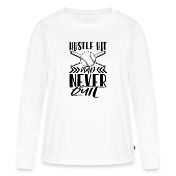 baseball hustle - Frauen Premium Bio Langarmshirt - Weiß - Vorne - Julia (174cm)