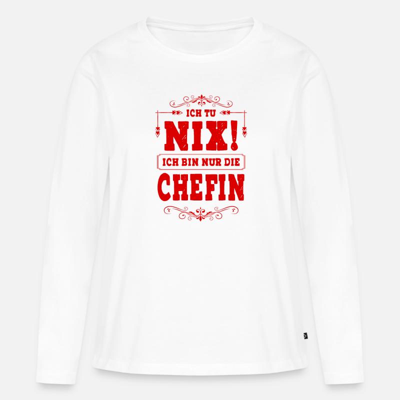 Weltbeste Chefin - Frauen Premium Bio Langarmshirt - Weiß