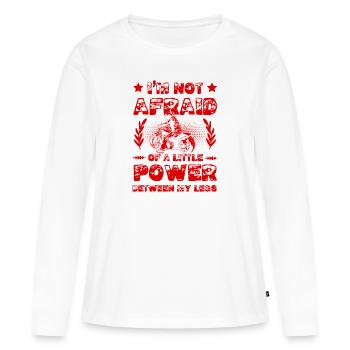Puissance de la moto - T-shirt manches longues Premium bio Femme - blanc - Devant - Julia (174cm)