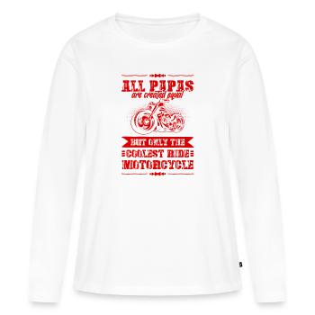 Bowling Split - T-shirt manches longues Premium bio Femme - blanc - Devant - Julia (174cm)