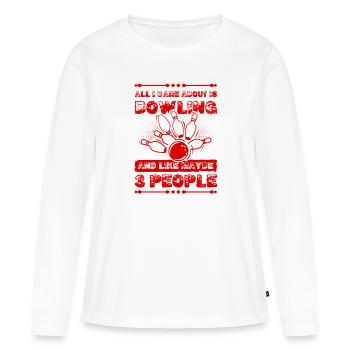 Bowling drôle de dicton - T-shirt manches longues Premium bio Femme - blanc - Devant - Julia (174cm)