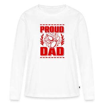 Papa Bowling - T-shirt manches longues Premium bio Femme - blanc - Devant - Julia (174cm)