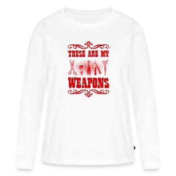 Barber weapons - Women's Premium Organic Long Sleeve Shirt - white - Front - Julia (174cm)