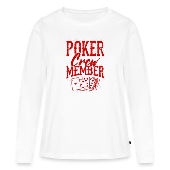 Membre de l’équipage de poker - T-shirt manches longues Premium bio Femme - blanc - Devant - Julia (174cm)