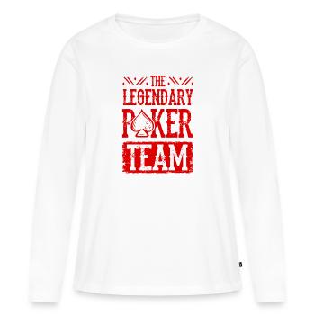 Poker Team - Frauen Premium Bio Langarmshirt - Weiß - Vorne - Julia (174cm)