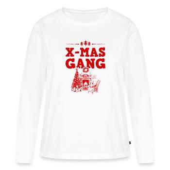 Gang de Noël - T-shirt manches longues Premium bio Femme - blanc - Devant - Julia (174cm)